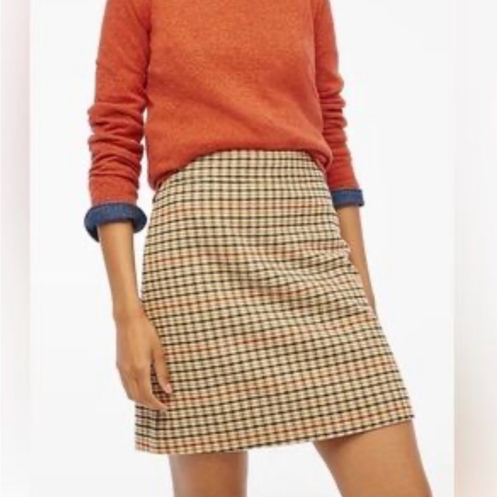 🤎🧡 NWT J. CREW PLAID WOOL SKIRT!